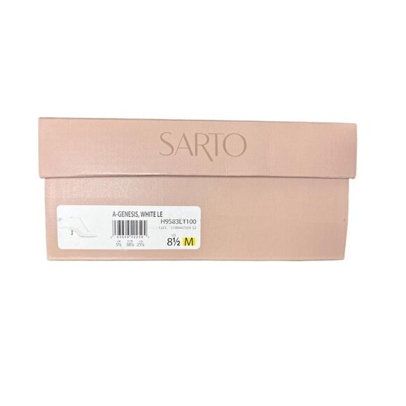 Franco Sarto Womens White Leather Rhinestones Kitten Heel Sandals Sz 8.5 New - Picture 9 of 15